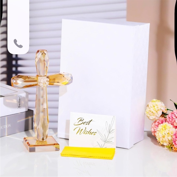 Champagne Crystal Standing Cross Figurine,Religious Gifts, Handmade

5014 - Picture 5 of 6
